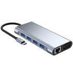 Type-C Hub Supplier - Wholesale 11in 1 TYPE-C to HDMI+USB3.0 5.0gbs+usb2.0+RJ45 100W+VGA
