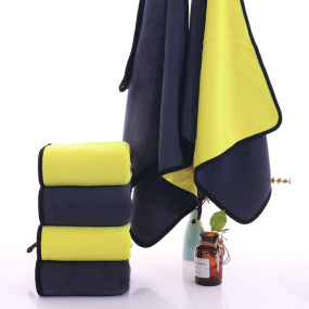 宠物毛巾源头工厂-定制Logo超厚珊瑚绒超吸水超细纤维毛巾猫狗清洁巾