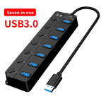 USB Hub Supplier - TONCADO 7-Port USB3.0 Multi-Function Hub Expansion One-Drag Multi-Interface