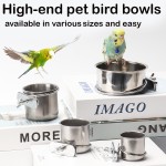 Bird Feeding Cups Factory - Eco-Friendly Stainless Steel Parrot Cups with Clamp Holder