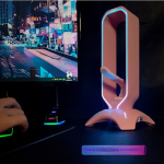 Gaming Headphone Stand Factory - Integrated USB Hub RGB Lighting with Aluminium PC Plastic