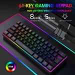 Computer Keyboard Supplier - 2025 Russian 61-Keys Wired RGB Luminous Blue Switches USB