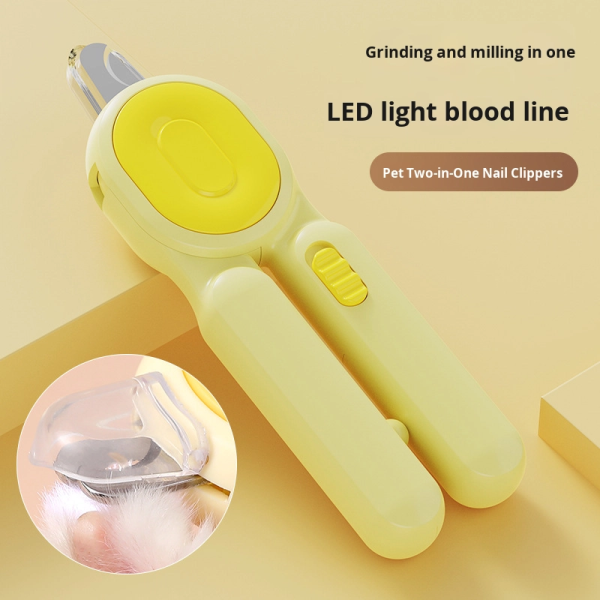 Pet Nail Clipper Supplier - 3 in 1 with LED Light Detachable Nail Caps Prevents Splintered