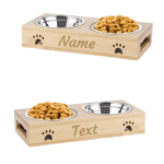 Pet Bowl Manufacturer - Directly Wholesale Bamboo Wooden Dog Cat Feeder Drinking