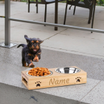 Pet Bowl Manufacturer - Directly Wholesale Bamboo Wooden Dog Cat Feeder Drinking