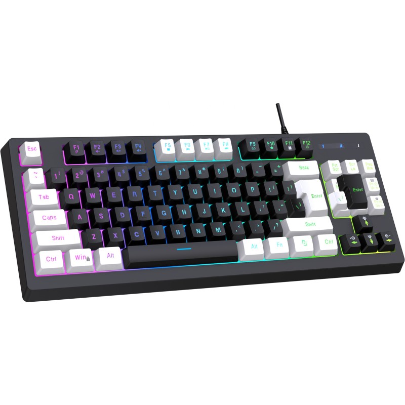 Gaming Keyboard Factory - Hot Sale 87% Mini RGB Backlight ABS Membrane Wired 87 Keys