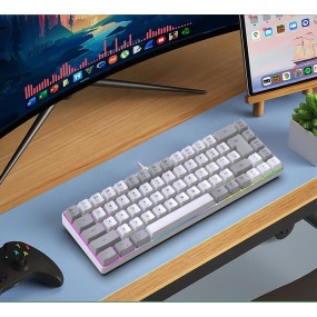 Mechanical Keyboard Factory - 2025 Mini RGB Gaming 68-Key Anti-ghosting Wired BT Green