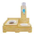 Pet Feeder Manufacturer - High-end Brand Wooden Two-In-One Cats Dogs Bowl Dispenser