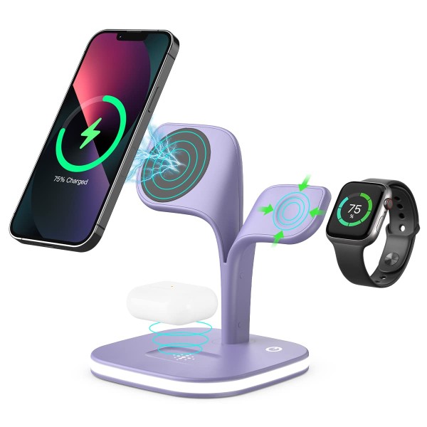 Wireless Charger Manufacturer - 2025 New Design Fast Wireless Mobile Charger Adapter 3-in-1