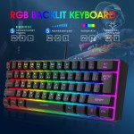 Computer Keyboard Supplier - 2025 Russian 61-Keys Wired RGB Luminous Blue Switches USB