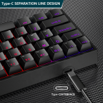 Gaming Keyboard Manufacturer - 2025 Custom Mini 61-Keys RGB LED Backlit Mechanical USB