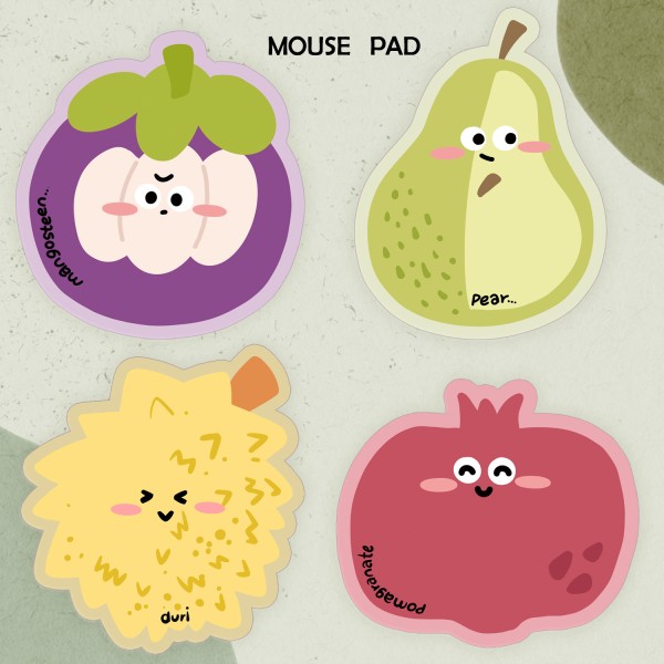 Office Mouse Mat Supplier - Custom Shape Cartoon Fruit INS Style Colorful Color Matching