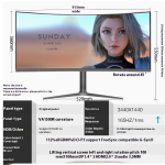 Computer Monitor Factory - Hot 120% SRGB 34-Inch 4K 180Hz 1ms E-Sports Screen 2K Resolution