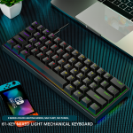 Gaming Keyboard Manufacturer - 2025 Custom Mini 61-Keys RGB LED Backlit Mechanical USB
