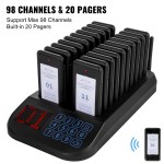 Restaurant Pager System Manufacturer - 2025 Wireless Paging System 20 Pagers Max 98