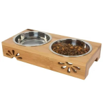 Pet Bowl Manufacturer - Directly Wholesale Bamboo Wooden Dog Cat Feeder Drinking