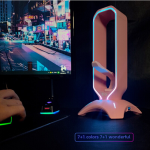 Gaming Headphone Stand Factory - Integrated USB Hub RGB Lighting with Aluminium PC Plastic