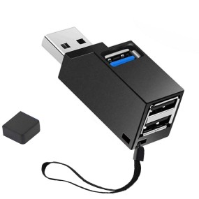 USB集线器适配器源头工厂-USB3.0/2.0高速3口分线器带Type-C无线充电器电源读取器