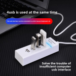 USB Hub Factory - USB 3.0 One-to-Four High-Speed Hub 4-Port Splitter Expansion with Charging