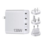 Wall Charger Supplier - USB C 130W Foldable Travel 4 Type C PD 3.0 Charger Block Quick