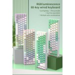 Mechanical Keyboard Factory - 2025 Mini RGB Gaming 68-Key Anti-ghosting Wired BT Green