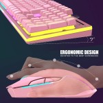 Wireless Keyboard Combo Factory - LED Backlit Rechargeable 3800mAh Pink Mechanical Feel