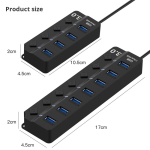USB Hub Supplier - TONCADO 7-Port USB3.0 Multi-Function Hub Expansion One-Drag Multi-Interface