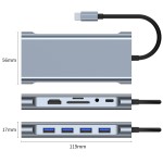 Type-C Hub Supplier - Wholesale 11in 1 TYPE-C to HDMI+USB3.0 5.0gbs+usb2.0+RJ45 100W+VGA