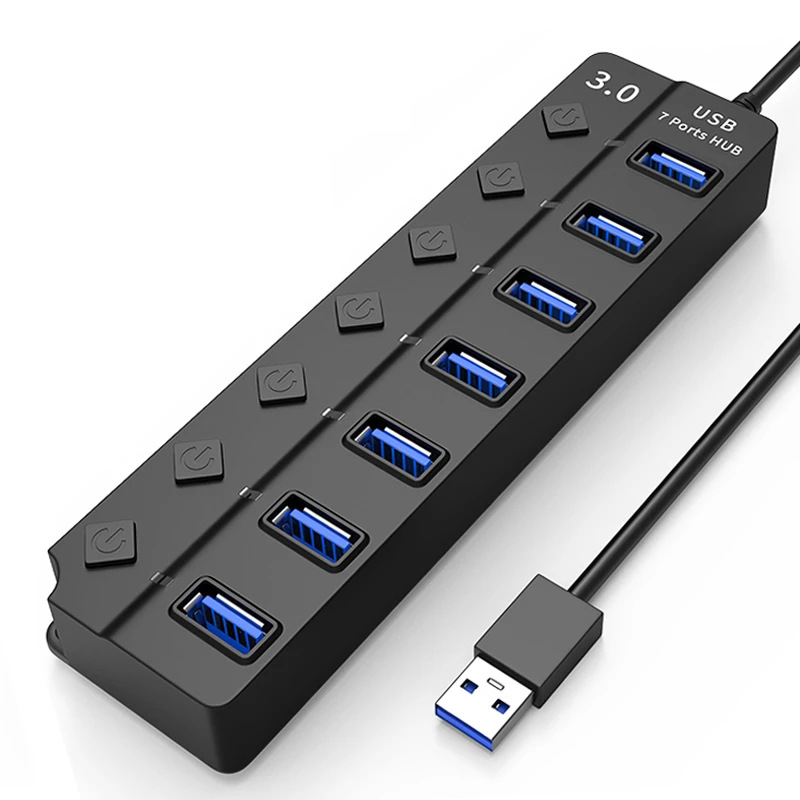 USB Hub Supplier - TONCADO 7-Port USB3.0 Multi-Function Hub Expansion One-Drag Multi-Interface