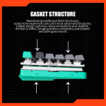 Mechanical Keyboard Factory - 75% Wired TKL Silver Silent Switches 87 Keys White Backlit