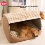 Dog Kennel Factory - Autumn Winter Cross-Border Large Deep Sleep Houndstooth Pet House