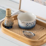 Blue White Matcha Set Factory - 5pcs Dyeing Rhyme Flowers