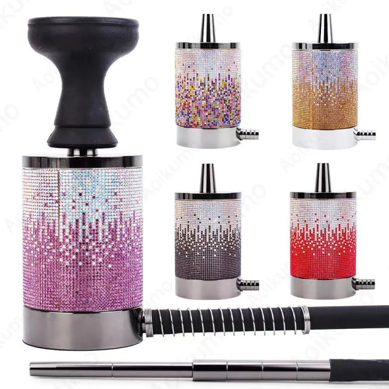 Aluminum Hookah Manufacturer - Stylish Hand-Inlaid Rhinestones