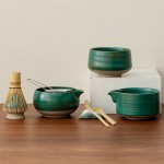 Japanese Tea Set Supplier - 8-piece Agate Green Retro Bowl