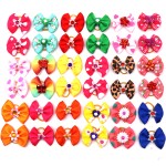 Pet Hair Bows Manufacturer - Winter Stock Printed Rhinestone