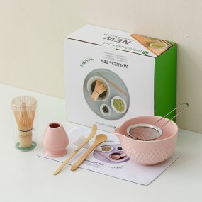 Traditional Matcha Set Manufacturer - 8pcs Bamboo Rhombus Pattern