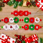 Dog Bow Tie Supplier - Winter Polyester Three Flowers Xmas