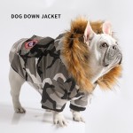 Designer Dog Jacket Supplier - Luxury Fur Collar Eiderdown Camouflage