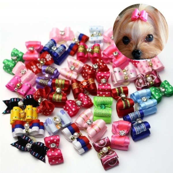 Pet Hair Bows Supplier - Solid Pattern Customizable Grooming