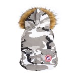 Designer Dog Jacket Supplier - Luxury Fur Collar Eiderdown Camouflage