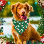Pet Triangle Scarf Manufacturer - 2024 Polyester Christmas Print