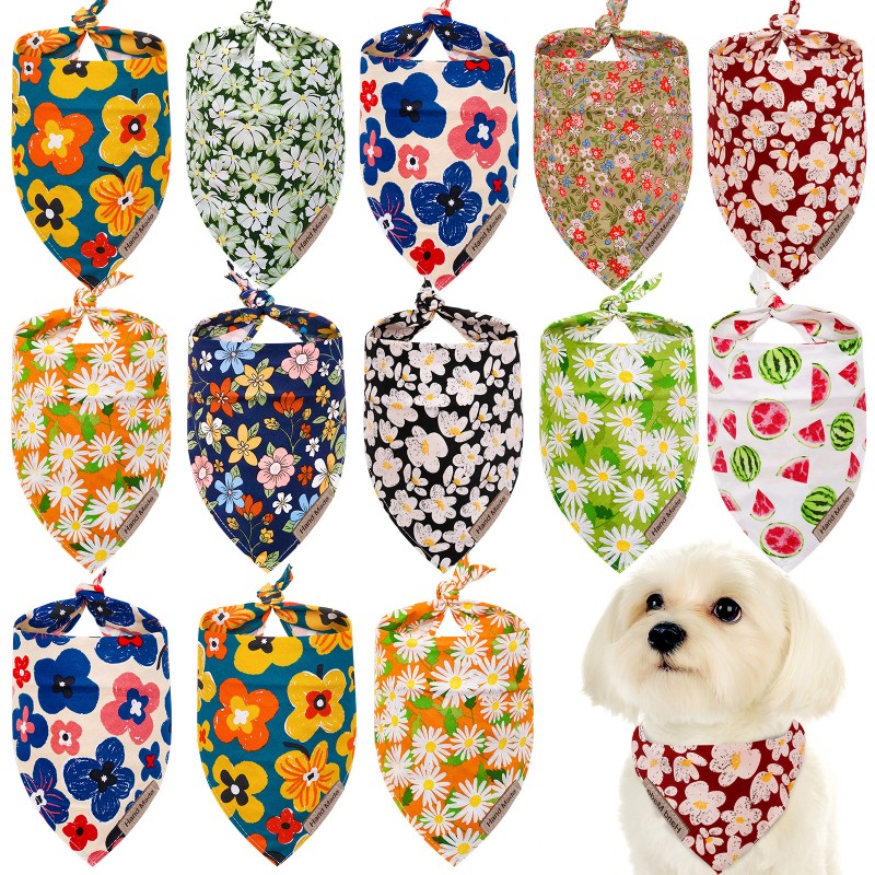 Dog Bandanas Factory - 2024 Spring Summer Floral Cotton