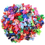Pet Hair Bows Manufacturer - Winter Stock Printed Rhinestone