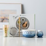 Blue White Matcha Set Factory - 5pcs Dyeing Rhyme Flowers