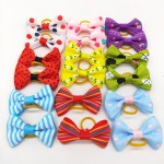 Handmade Dog Bows Factory - Small Bowknot Print Rubber Bands