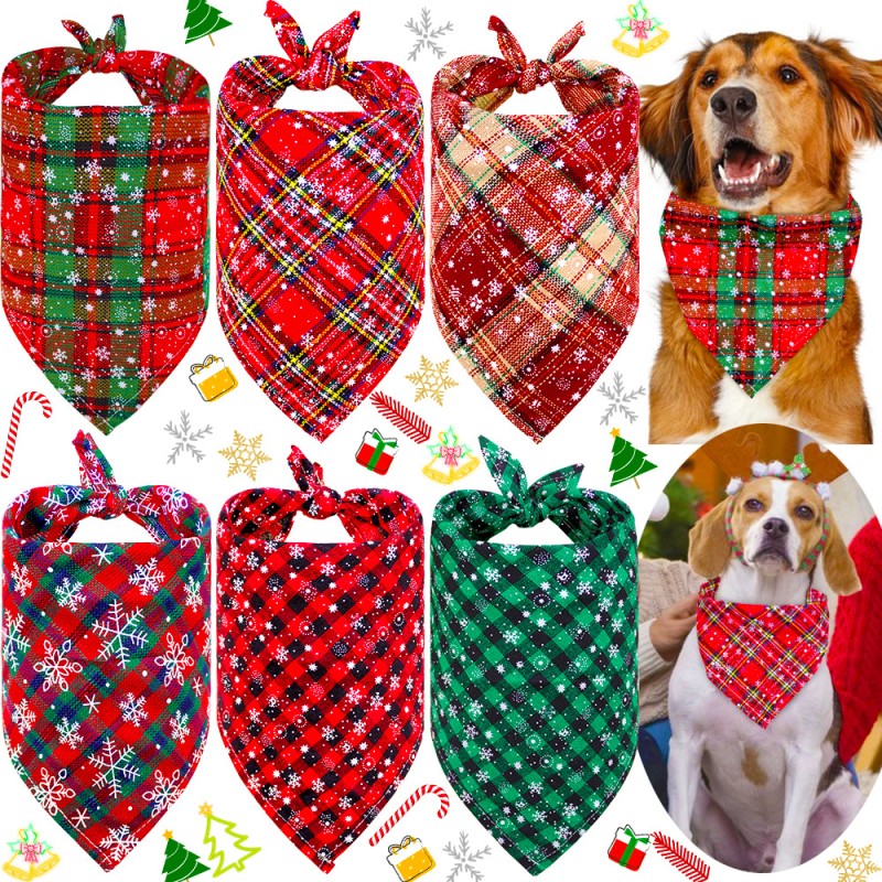 Pet Bandanas Factory - Wholesale Polyester Cotton Xmas Plaid