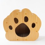 Drink Coaster Factory - Minimalist Natural Wood Cartoon Cat Paw Table Mat Solid Wood