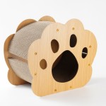 Drink Coaster Factory - Minimalist Natural Wood Cartoon Cat Paw Table Mat Solid Wood