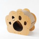 Drink Coaster Factory - Minimalist Natural Wood Cartoon Cat Paw Table Mat Solid Wood