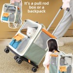 Pet Trolley Case Manufacturer - Large-Capacity Oxford Backpack Portable Solid Pattern Cat